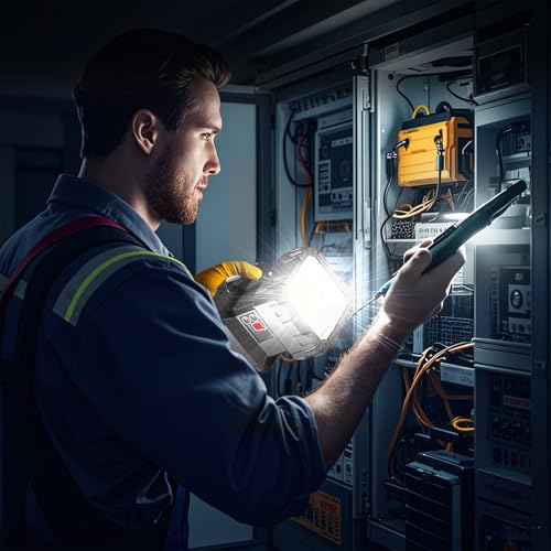 LED Spotlight Flashlight,Rechargeable Flashlight 4000LM 10000mAh High-Powered Spotlight Flashlight Searchlight Camping 3+4 Lights Modes LED Handheld Flashlight Waterproof with Output as a Power Bank