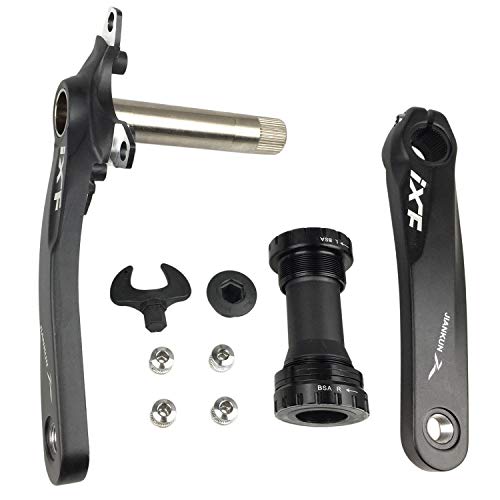 Black 170mm MTB Crank Set with 104mm BCD Bottom Bracket Chainring Bolts - Compatible with Shimano, FSA, Gaint
