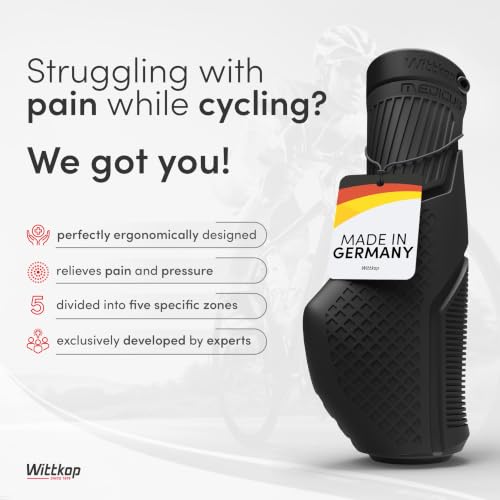 Ergonomic Bike Handlebar Grips - 3-Zone Comfort Design - Black