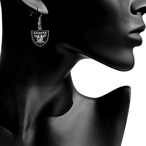 Las Vegas Raiders Dangle Earrings - Team Color Hypoallergenic