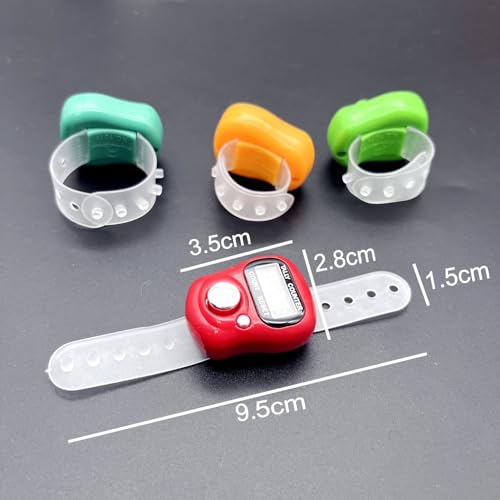 Mini Digital Tally Counter Ring - 4 Pack with LCD Display