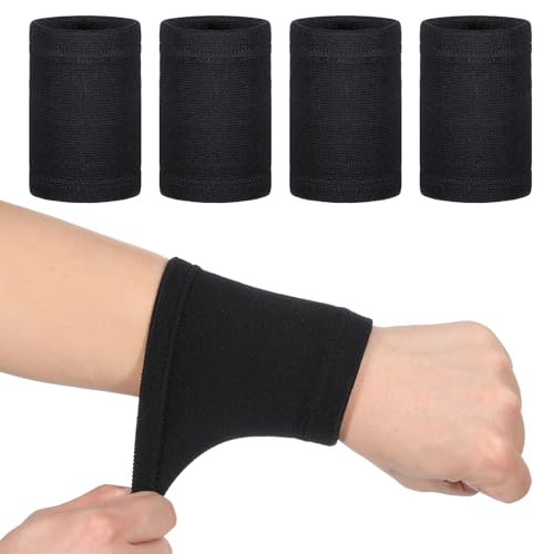 Wrist Compression Sleeves - 4 Pcs Soft Elastic Sport Support Wraps