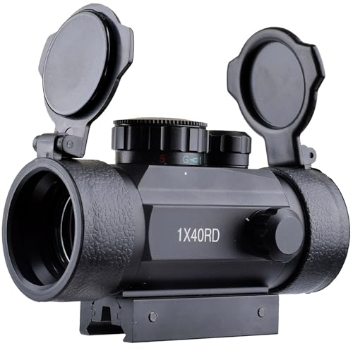 CTOPTIC 1x40mm Red Green Dot Sight with Mount Rails for Rifles, Black