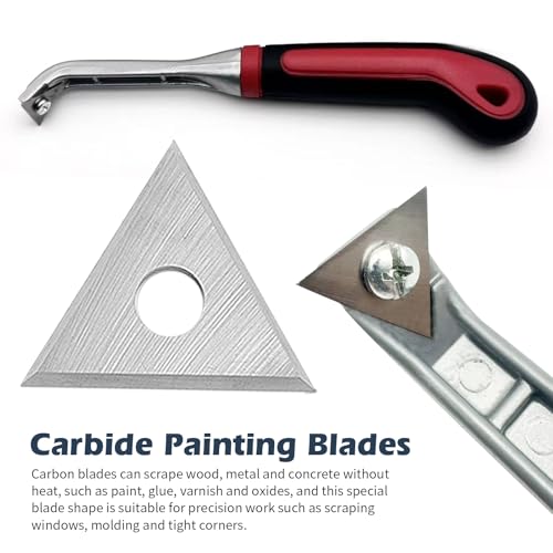 1Pcs 1inch Triangle Paint Scraper Paint Scraper Carbide Blades Double-Edged Reversible Replacement Blade Silver Carbide Scraper,Scraper Blades,for Removing Paint, Glue, Varnish and Rust£¨Only Blade£©