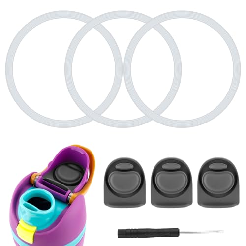 Replacement Stopper & Sealing Ring Set for Water Bottles - Grey 1
