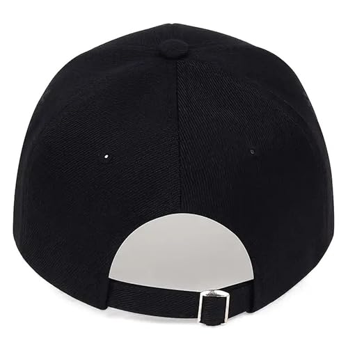 Patriotic USA Baseball Cap - Washed Mesh Sun Hat - Medium Black