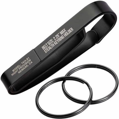 Tactical Key Ring Holder for Duty Belts - Black, Quick Release Clip