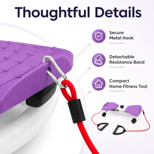 Non-Slip Dual Pedal Waist Twister Exercise Machine - Purple