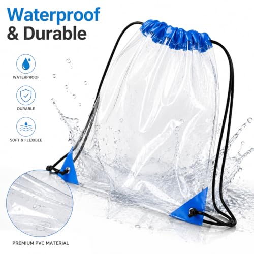 Clear Drawstring Backpack - Stadium Approved 4PCS Set