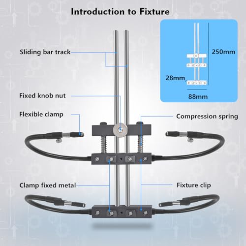 Helping Hands Soldering,HANDSKIT Soldering Helping Hands Stand Holder Adjustable PCB Holder with 4 Flexible Gooseneck Arms Clamp Circuit Board Holder Third Hand Soldering Station Tool with Clips