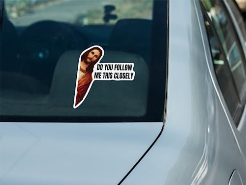Funny Jesus Bumper Sticker - 5.5" x 4.8" Vinyl Decal