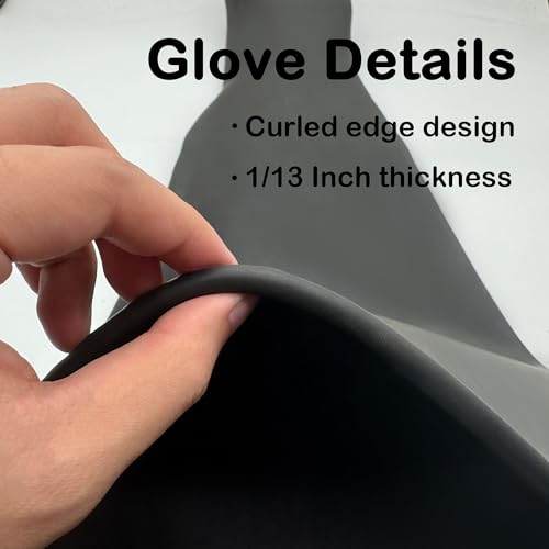 Heavy Duty Rubber Gloves 24.8in for Sandblaster Protective Safety Work Black Striped Sandblasting Rubber Glove