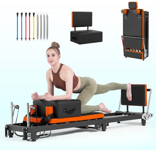 Foldable Pilates Reformer Machine for Home & Gym - 500 LBS Capacity