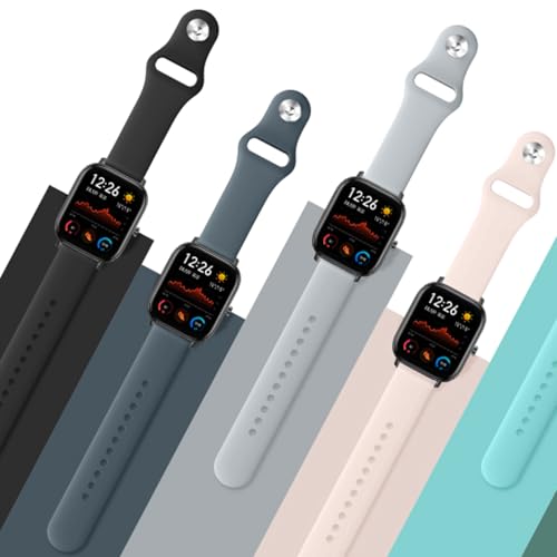 Soft Silicone Bands for Amazfit Bip 3 Pro - 2 Pack Black/Black
