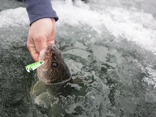 Ice Fishing Thumper Spoon Lure - Super-Glo Sneeze, 1/8 Oz