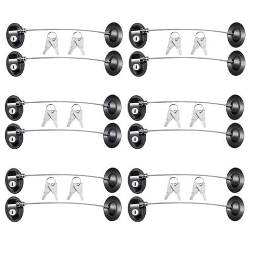 12 Pack Refrigerator Locks with 24 Keys,Child Safety,Refrigerator Lock Combination,Mini Fridge, File Drawer,Toilet Seat Lock with Strong Adhesive (Black)