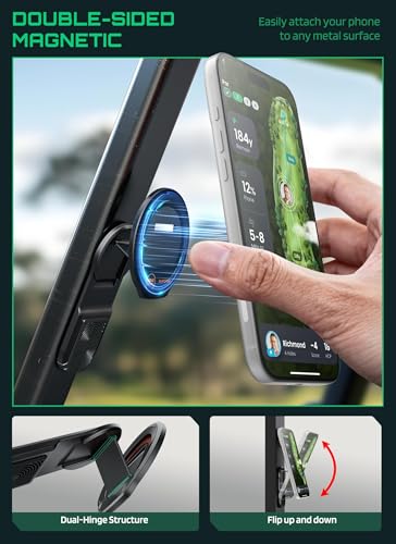 SUPCASE Magnetic Golf Cart Phone Holder with MagSafe - Black (Fits Square Frames)