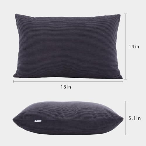 MOON LENCE Grey Medium 2 Pack Camping & Travel Pillows with Washable Covers