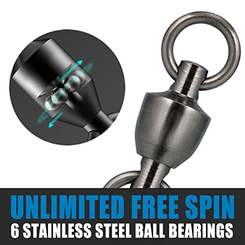 Ball Bearing Fishing Swivels - #0 33LB Strength, 20 Pack