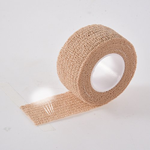 Self-Adherent Sports Tape - 12 Rolls, 1" x 5 Yards - Skin Color