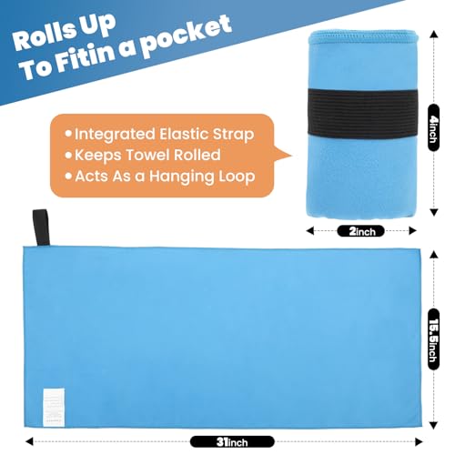Yaozoon 3 Pack Microfiber Gym Towels Quick Dry Sweat-Absorbent Workout Towels