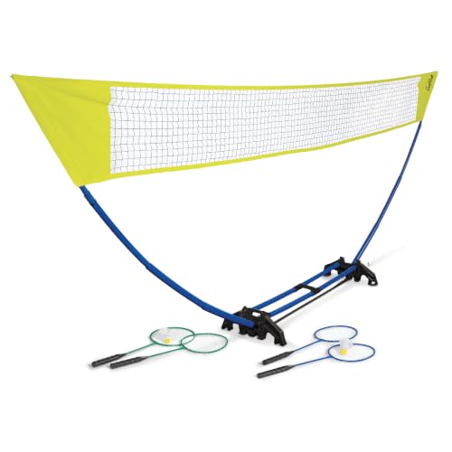 Badminton Set with 4 Rackets & 2 Shuttlecocks - Yellow/Blue