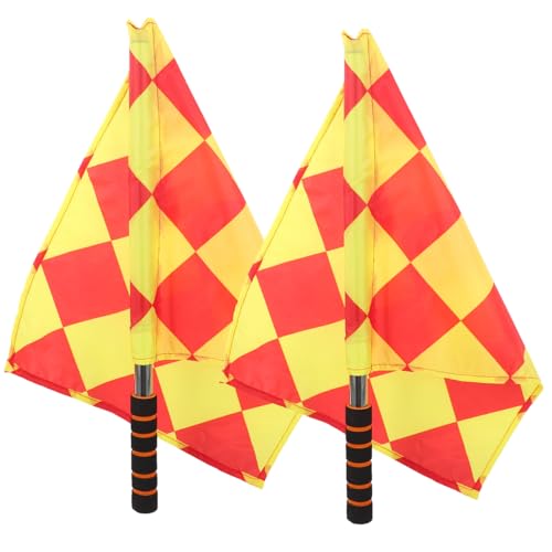 2 Pack Soccer Referee Flags with Foam Handle - Lightweight Signal Flags