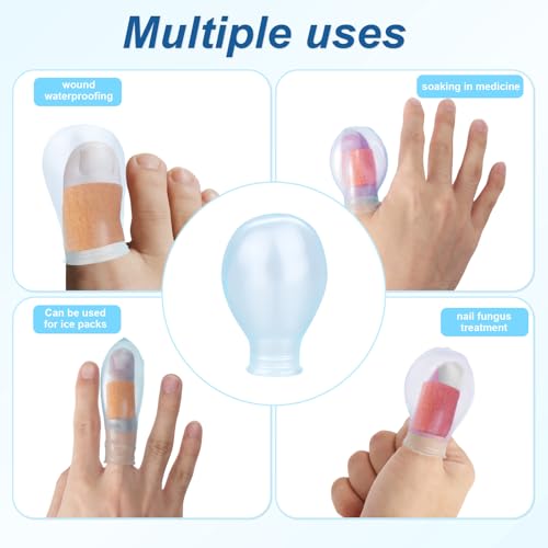 6pcs Waterproof Finger, Toe & Thumb Protectors Silicone Covers – 3 Sizes, Tinoaly