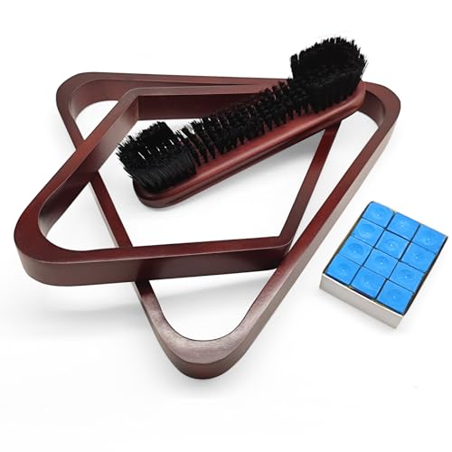 Solid Wood Pool Ball Triangle Rack - Burgundy, 2-1/4" Size
