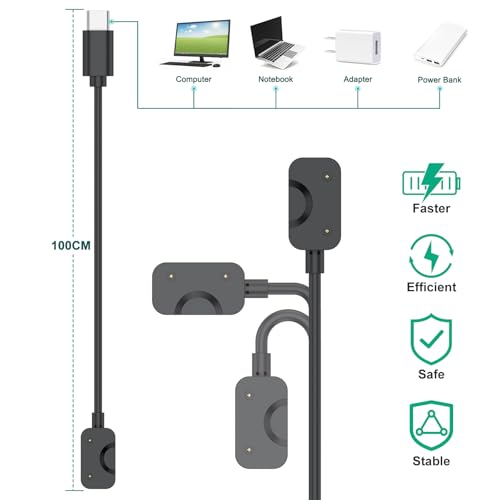 Magnetic Charging Cable for Galaxy Fit 3 - 3.3ft USB C Replacement Dock