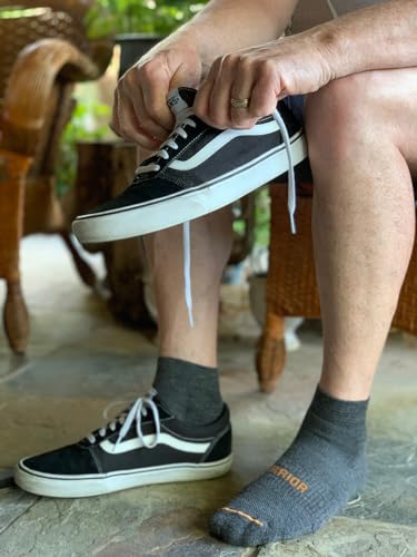 Charcoal Medium Warrior Alpaca Socks - All-American Ankle High Quarter Crew Unisex Sport Socks