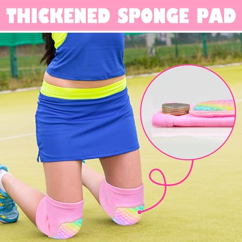 Youth Volleyball Knee Pads - X-Small Rainbow Mermaid Design