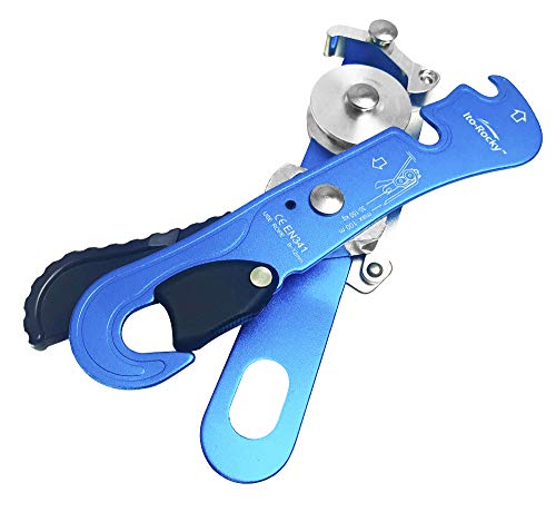 Blue Self-Braking Descender for Climbing & Rescue - CE Certified