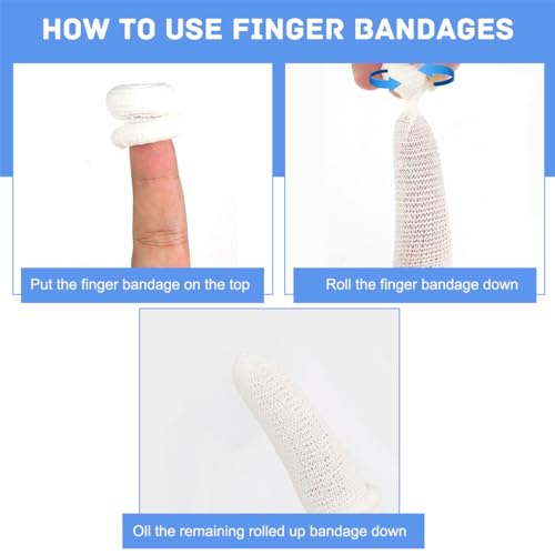 Finger Bandages - 30 Pack Cotton Tubular Finger Cots for Protection