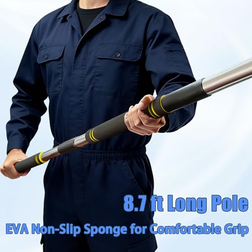 Edge Protector Pole for Flatbed - 4.3-8.7ft Black, Stainless Steel V-Head