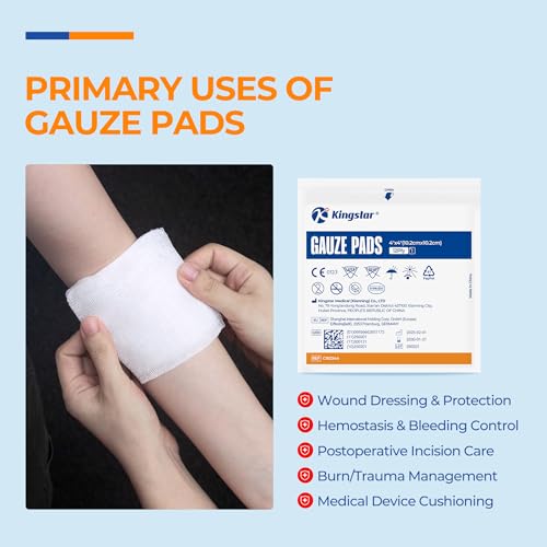 Sterile 4x4 Inch Cotton Gauze Pads 12-Ply Bulk Wound Dressings for First Aid