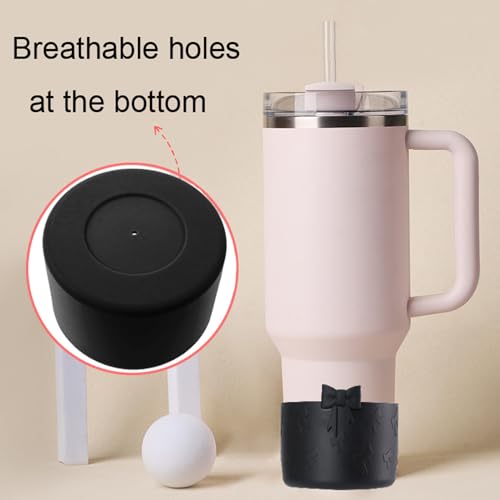 Silicone Protective Cup Boot for 20-40oz Tumblers - Black Bow