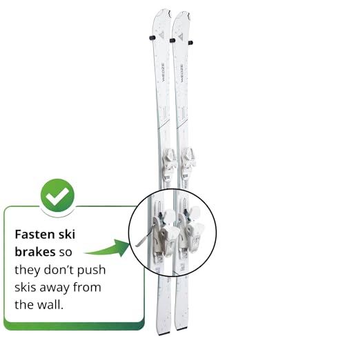 [Arkorus] 8-Pair Ski Wall Mount Hanger | Edge-Safe Vertical Storage Rack