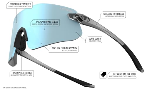 Shield Sunglasses for Running, Baseball, Golf & Cycling