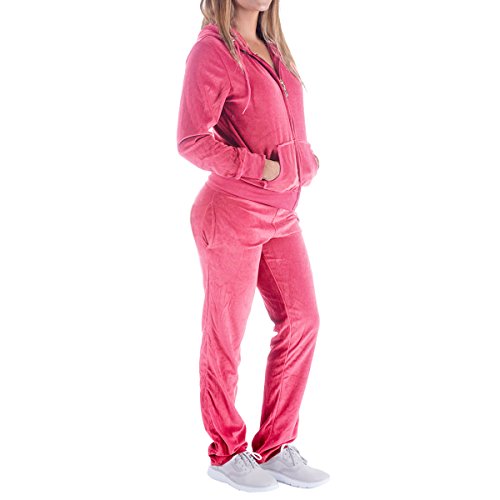 Facitisu Women’s 2-Piece Track Suit Set XXL Coral - Activewear Sweatshirt & Sweatpants