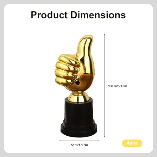 Golden Thumbs Up Trophy - 13cm Award for Competitions