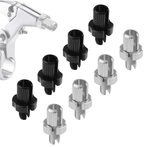 M7 Bike Brake Cable Adjusters - 8pcs Silver & Black Set