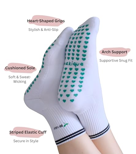 Non-Slip Pilates Grip Socks for Yoga, Barre, and Reformer - Leaf
