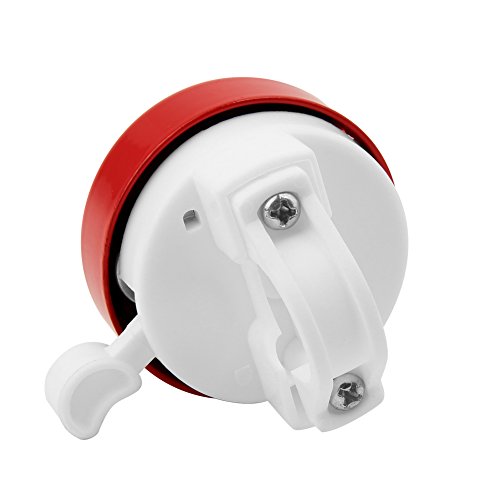 Kid's Bicycle Bell - Flower Design, Easy Install, Red & White
