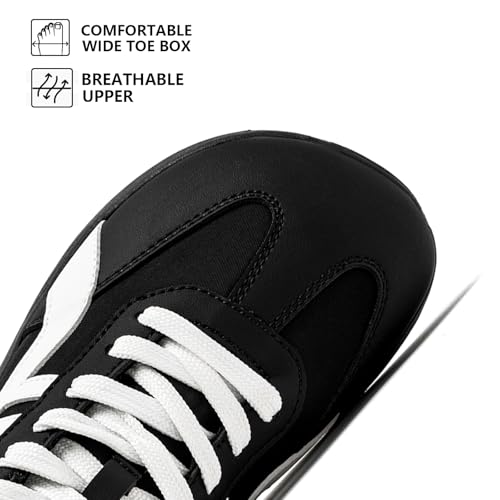 HOBIBEAR Unisex Barefoot Shoes - Wide Toe Box, Lightweight Casual Sneakers, 8.5 Women / 7 Men, Black