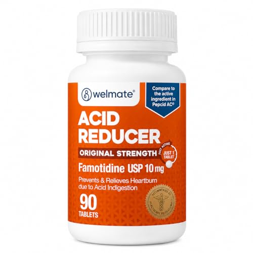 Famotidine Acid Reducer 10mg - Heartburn Relief - 90 Tablets