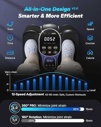 Under Desk Elliptical Machine for Seniors | Quiet Portable Pedal Exerciser with Remote Control & 12 Speeds