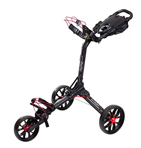Nitron Golf Push Cart with Auto-Open Technology - Black/Red