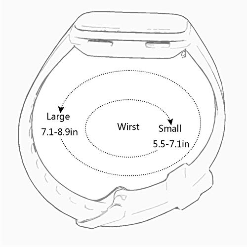 Silicone Replacement Bands for Fitbit Versa - Black, Large