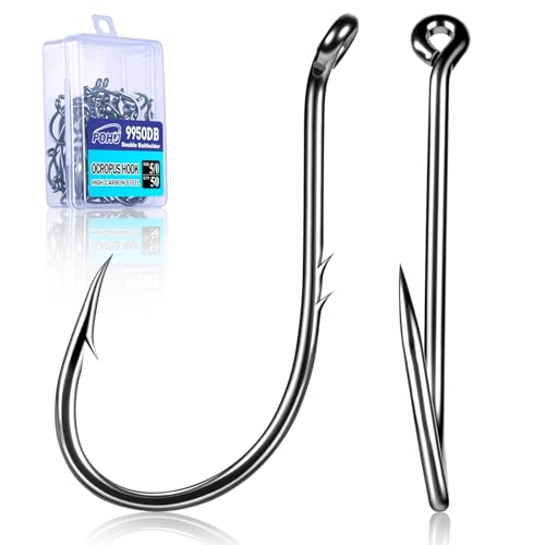 Octopus Baitholder Fishing Hooks - Black Nickel #1/0, 50pcs
